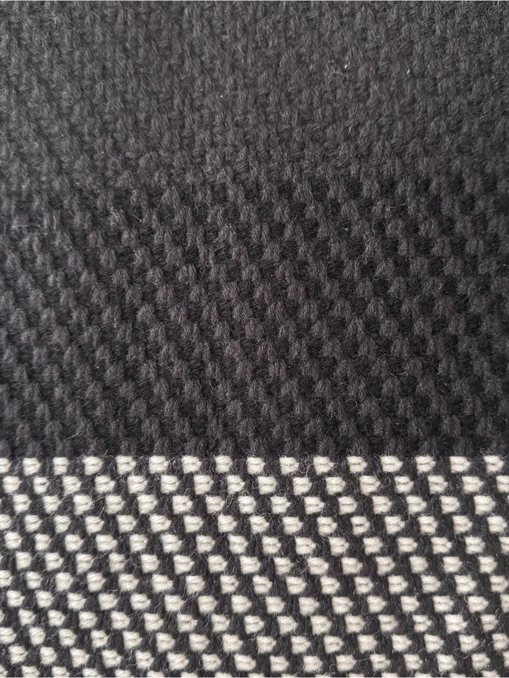Burberry Black & White Throw Blanket with Teal Accents